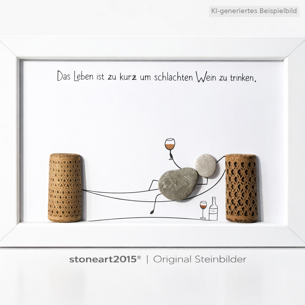 Stone carving "Life is too short to drink bad wine"