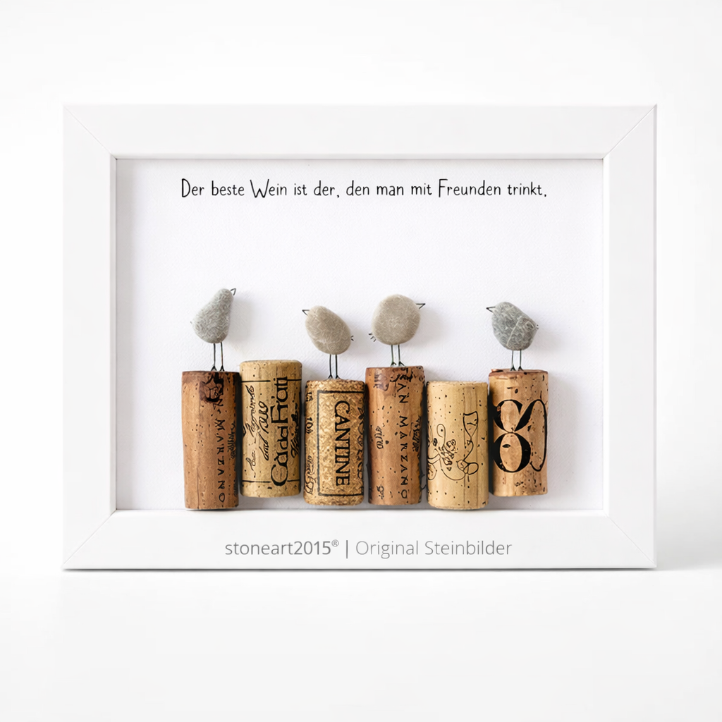 Steinbild „Der beste Wein ist der den man mit Freunden trinkt“