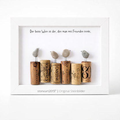 Steinbild „Der beste Wein ist der den man mit Freunden trinkt“