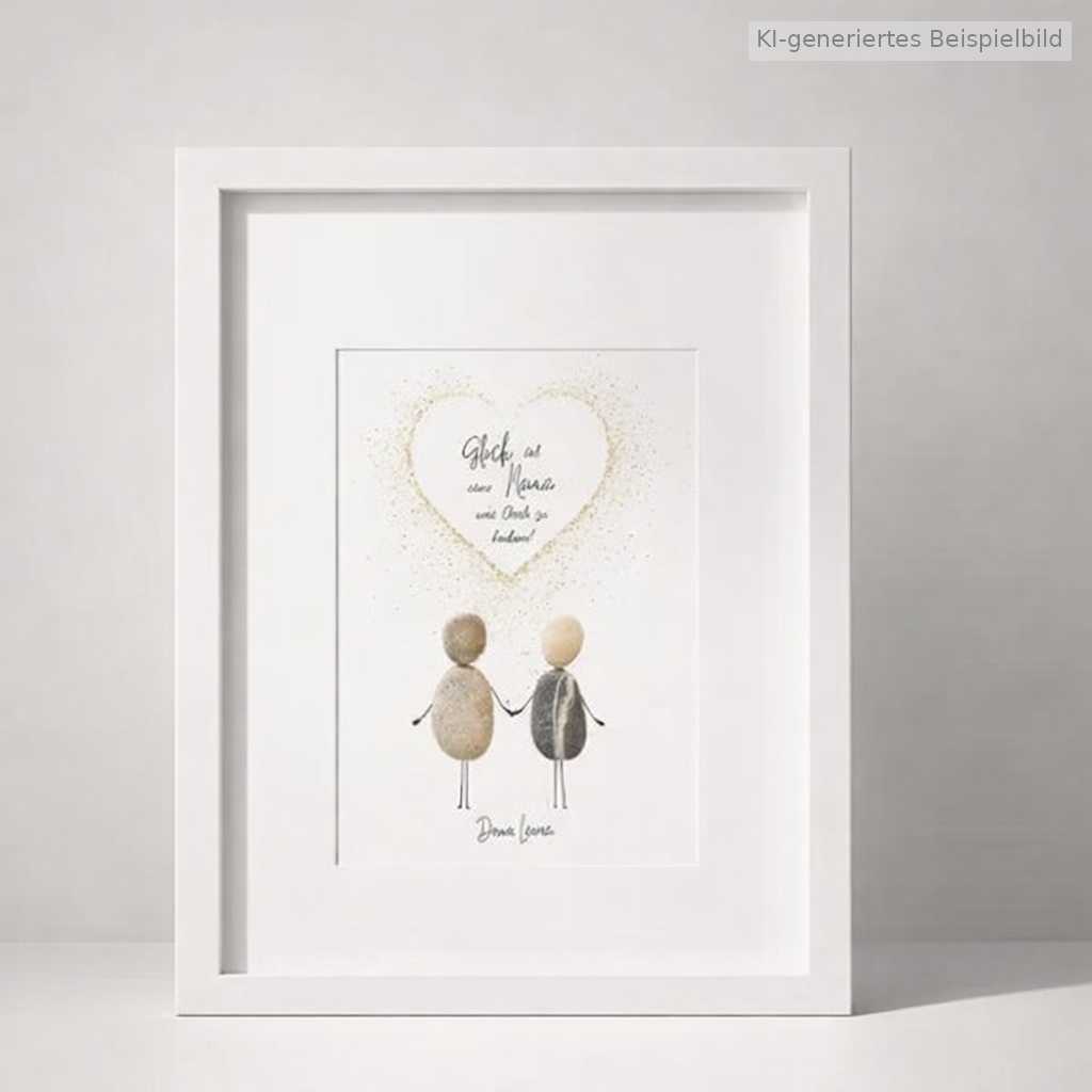 Kieselsteinbild Glück ist eine ... wie Dich zu haben – personalisierbares Geschenk, handgemachtes Steinbild