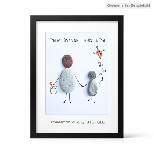 Kieselsteinbild Tage mit Oma sind die schönsten Tage – Geschenk für Oma, handgemachtes Steinbild