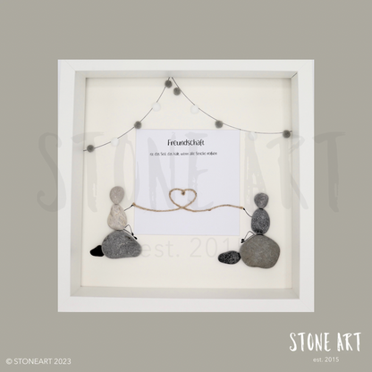 Handgemachtes Steinbild ‚Freundschaft ist das Seil…‘ – Geschenk für Freundschaft, personalisierbar, Natursteine