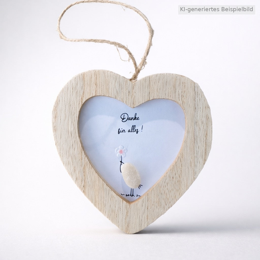 Kieselsteinbild Danke für alles – Dankeschön-Geschenk, handgemachtes Steinbild