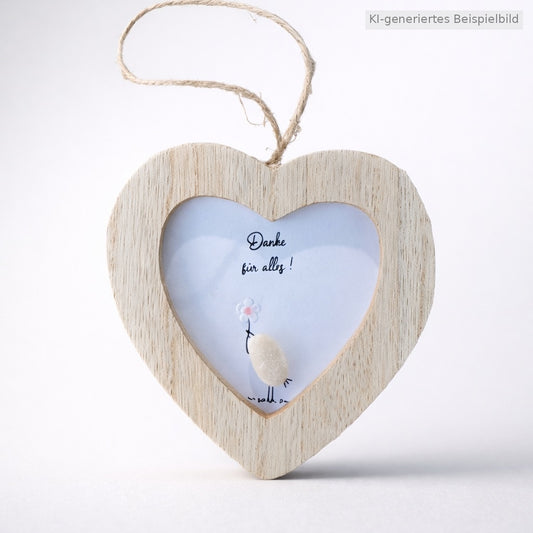 Kieselsteinbild Danke für alles – Dankeschön-Geschenk, handgemachtes Steinbild