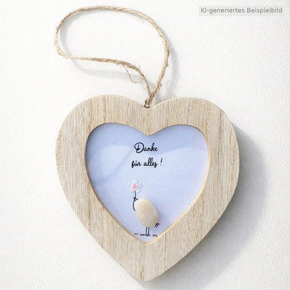 Kieselsteinbild Danke für alles – Dankeschön-Geschenk, handgemachtes Steinbild