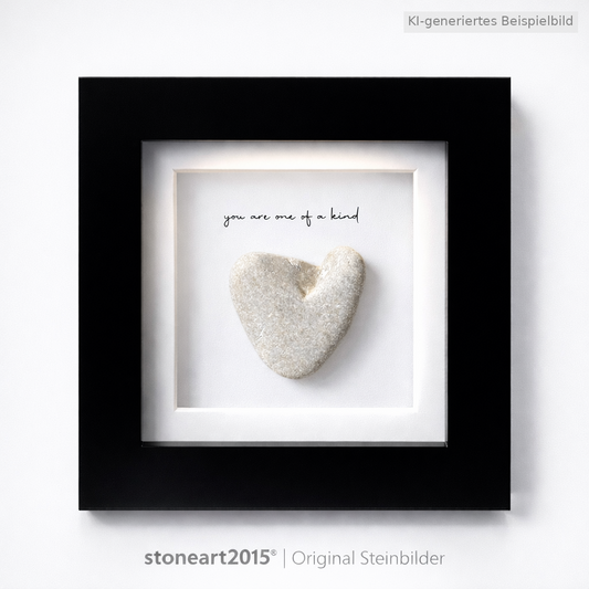 Kieselsteinbild You are one of a kind – Hochzeitsgeschenk & Liebesgeschenk, handgemachtes Steinbild