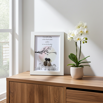Kieselsteinbild Es ist nicht wichtig welchen Weg du gehst – Hochzeitsgeschenk, handgemachtes Steinbild