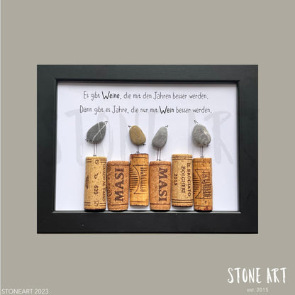 Quadro in pietra "È ora del vino" - regalo per gli amanti del vino