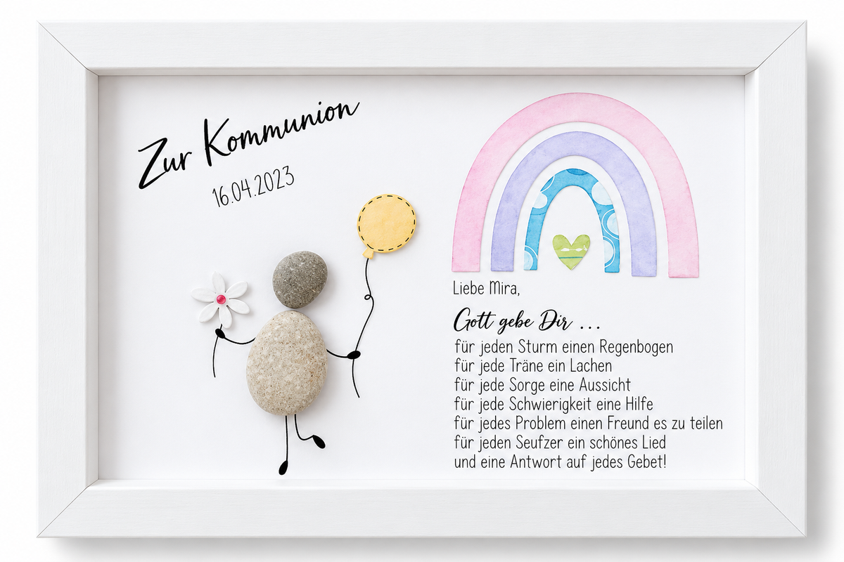 Stone Picture - May God Give You - Holy Communion & Confirmation Gift