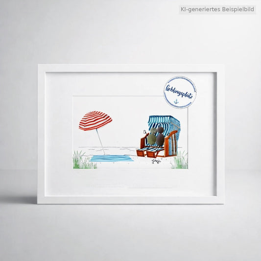 Kieselsteinbild Mein Lieblingsplatz – Geschenk & Deko, handgemachtes Steinbild