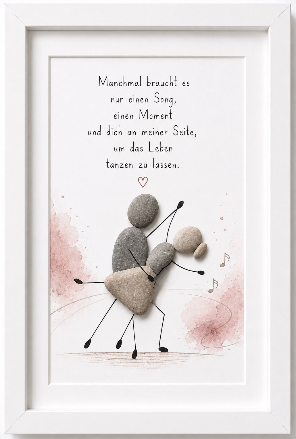 Kieselsteinbild Manchmal braucht es nur einen Song, einen Moment und dich an meiner Seite – Tanzpaar, Liebesgeschenk, handgemachtes Steinbild
