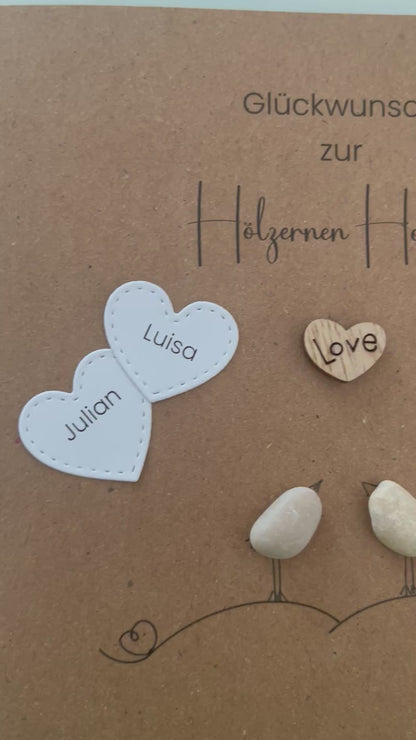 Karte Hölzerne Hochzeit – 5./10. Hochzeitstag