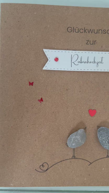 Karte Rubinhochzeit –  40. Hochzeitstag