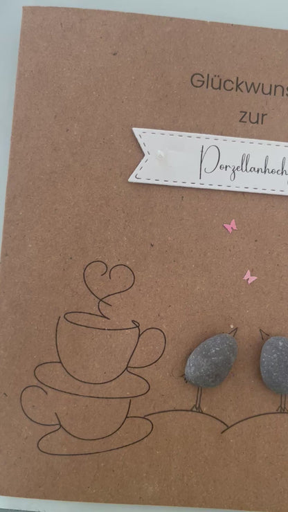 Karte zur Porzellanhochzeit – 20. Hochzeitstag