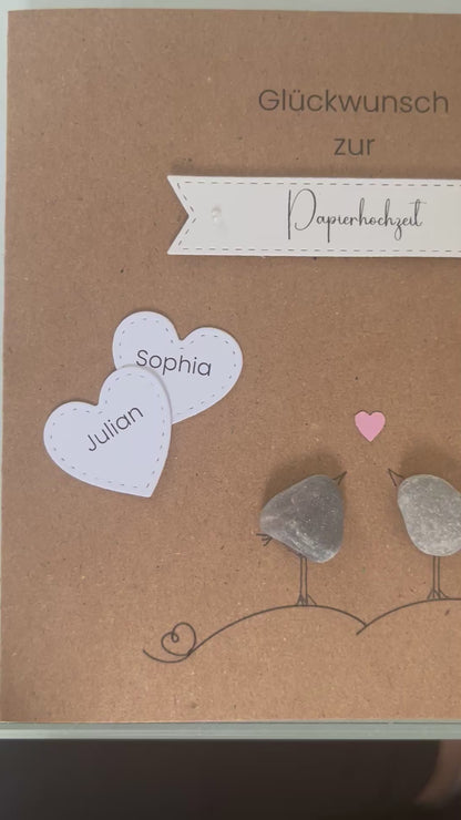 Karte Papierhochzeit –  1. Hochzeitstag