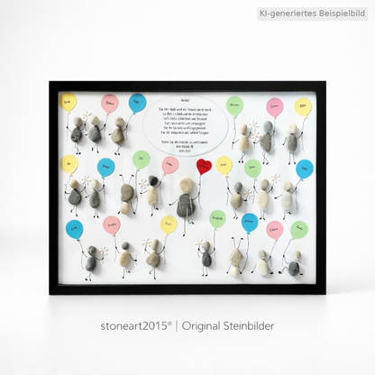 Kieselsteinbild Abschied nehmen ist schwer – Abschiedsgeschenk Lehrer & Erzieher personalisiert, handgemachtes Steinbild