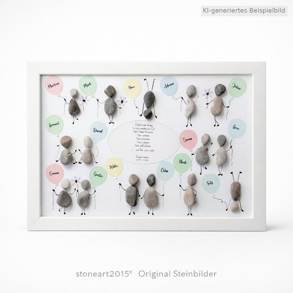Kieselsteinbild Abschied nehmen ist schwer – Abschiedsgeschenk Lehrer & Erzieher personalisiert, handgemachtes Steinbild