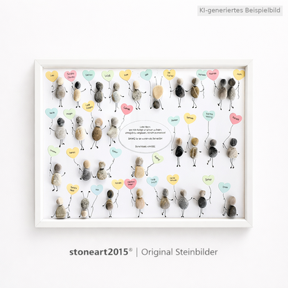 Kieselsteinbild Abschied nehmen ist schwer – Abschiedsgeschenk Lehrer & Erzieher personalisiert, handgemachtes Steinbild