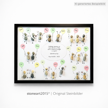 Kieselsteinbild Abschied nehmen ist schwer – Abschiedsgeschenk Lehrer & Erzieher personalisiert, handgemachtes Steinbild