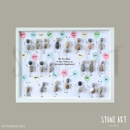 Handgemachtes Steinbild „Abschied nehmen ist schwer, aber manchmal der richtige Weg“, perfektes Trostgeschenk oder Gedenkgeschenk aus natürlichen Materialien.