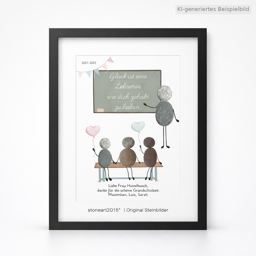 Kieselsteinbild Glück ist eine Lehrerin wie dich gehabt zu haben – Abschiedsgeschenk, handgemachtes Steinbild