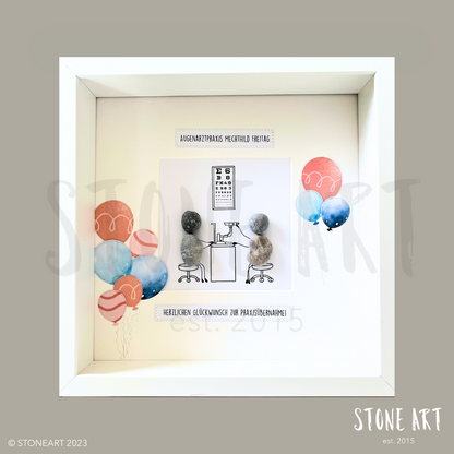 Handgemachtes Steinbild mit Spruch für Augenärzt:innen – persönliches Geschenk für Praxis, Abschied oder zur Wertschätzung.

