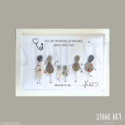 Steinbild Arzt & Praxisteam mit Herz – handgemachtes Dankeschön für medizinisches Personal