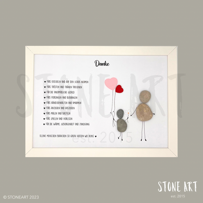 Handgemachtes Abschieds-Steinbild Danke Erzieherin – personalisierbar – Geschenk Kindergarten