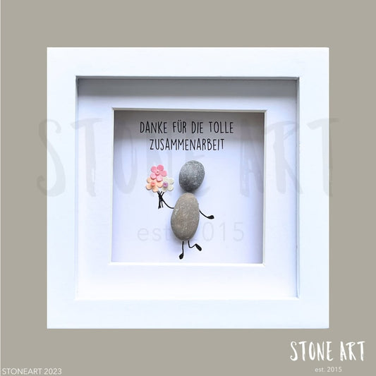 Steinbild mit Spruch Danke für die tolle Zusammenarbeit – Geschenk für Kolleg:innen oder Mitarbeitende