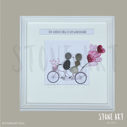Handgemachtes Steinbild mit dem Spruch „Der schönste Weg ist der gemeinsame“ – liebevolles Geschenk für Paare, Freund:innen oder besondere Wegbegleiter:innen.