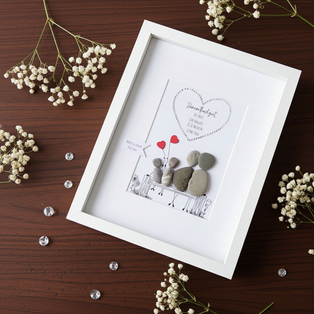 Steinbild zur diamantenen Hochzeit als Geschenk zum 60. Hochzeitstag für Eltern oder Großeltern