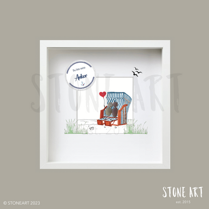 Handgemachtes Steinbild mit Spruch „Du bist mein Anker“ – Geschenk für Partner, Freundin oder Lieblingsmensch.