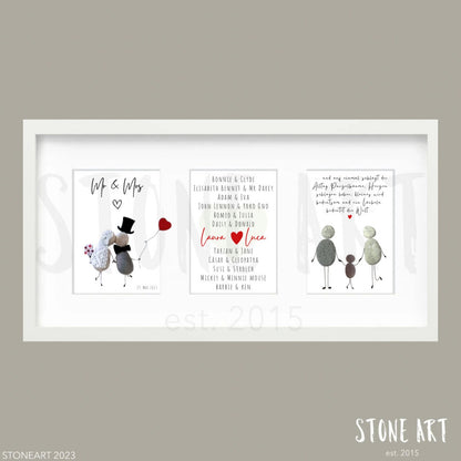 Handgemachtes Steinbild mit dem Schriftzug „Familienglück“ – liebevolles Geschenk für Eltern, Großeltern oder zur Geburt.