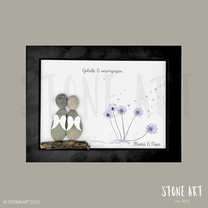 Handgemachtes Gedenkbild – Geliebt und unvergessen – Trauergeschenk zum Erinnern