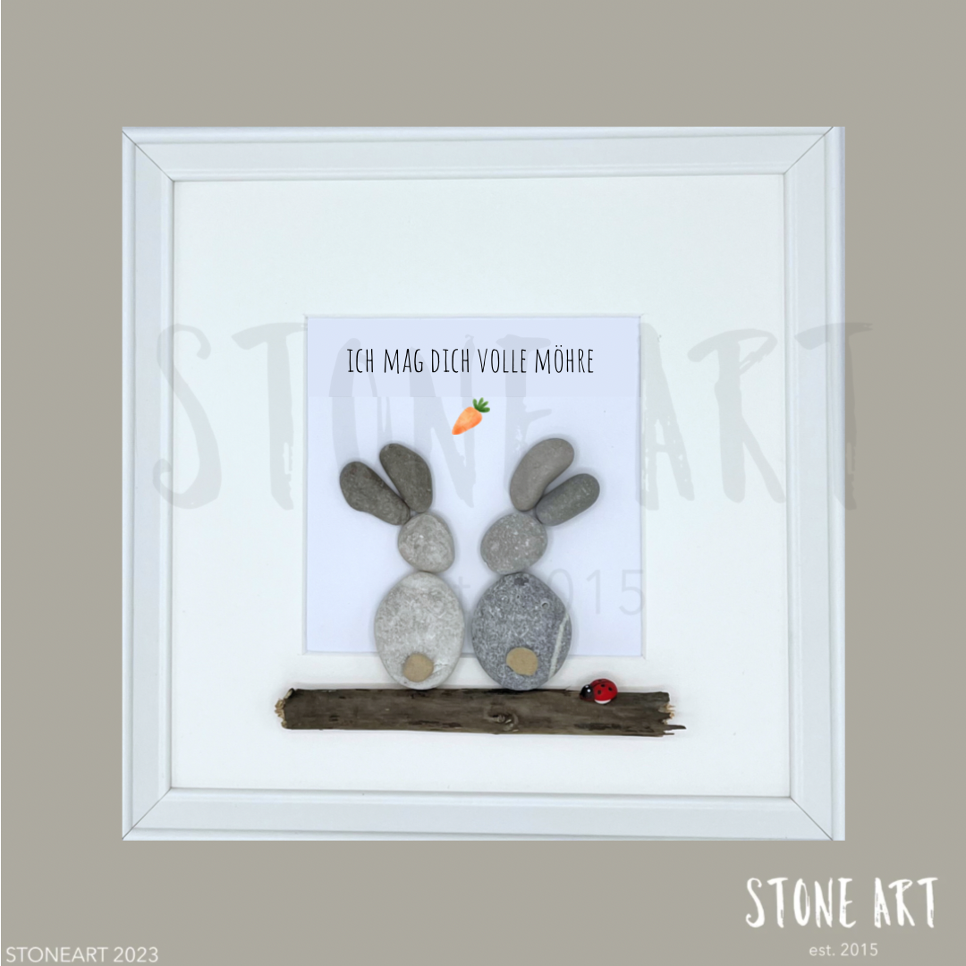 Steinbild mit Spruch „Ich mag dich volle Möhre“ – liebevolles Geschenk mit Humor für Freund:in oder Partner:in.