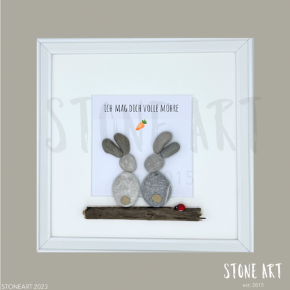 Steinbild mit Spruch „Ich mag dich volle Möhre“ – liebevolles Geschenk mit Humor für Freund:in oder Partner:in.