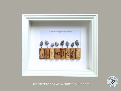 Italienisches Steinbild mit Spruch – Freundschaft ist Familie, die man mit dem Herzen wählt