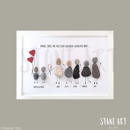 Handgemachtes Steinbild „Beste Erzieherin“ – personalisierbares Abschiedsgeschenk zum Kindergartenende in DIN A4 oder DIN A3