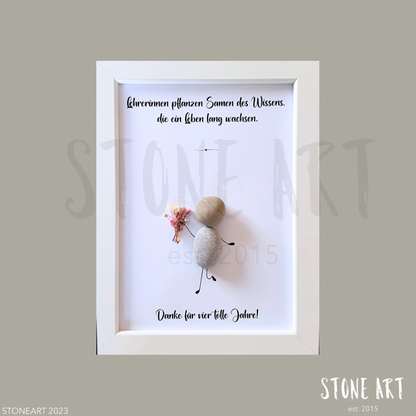 Steinbild Lehrerinnen pflanzen Samen des Wissens – Geschenk für Lehrer:innen mit Spruch