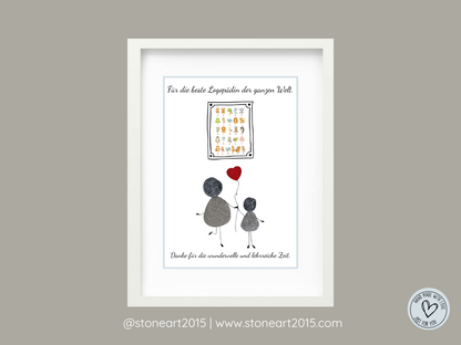 Steinbild Logopädin – handgemachtes Geschenk mit Herz für Sprachtherapie und Logopädie