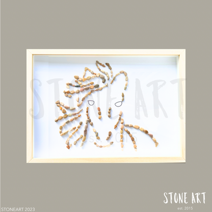 Handgemachtes Steinbild mit Pferdemotiv – liebevolles Geschenk für Pferdeliebhaber:innen, Reiter:innen oder als besondere Stall-Deko.