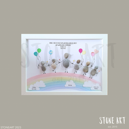 Handgemachtes Steinbild Regenbogen – Geschenk Beste Erzieherin – Abschied Kindergarten, Dankeschön Kita