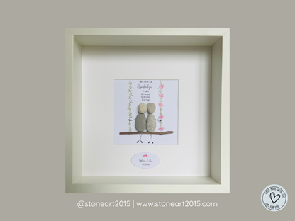 Handgemachtes Steinbild zur Rosenhochzeit – liebevolles Geschenk zum 10. Hochzeitstag für Ehepaare, Partner:in oder Familie.