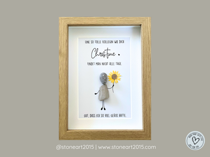 Handgemachtes Steinbild Kollegin – Eine so tolle Kollegin wie dich findet man nicht alle Tage – Geschenk zum Abschied oder Dankeschön